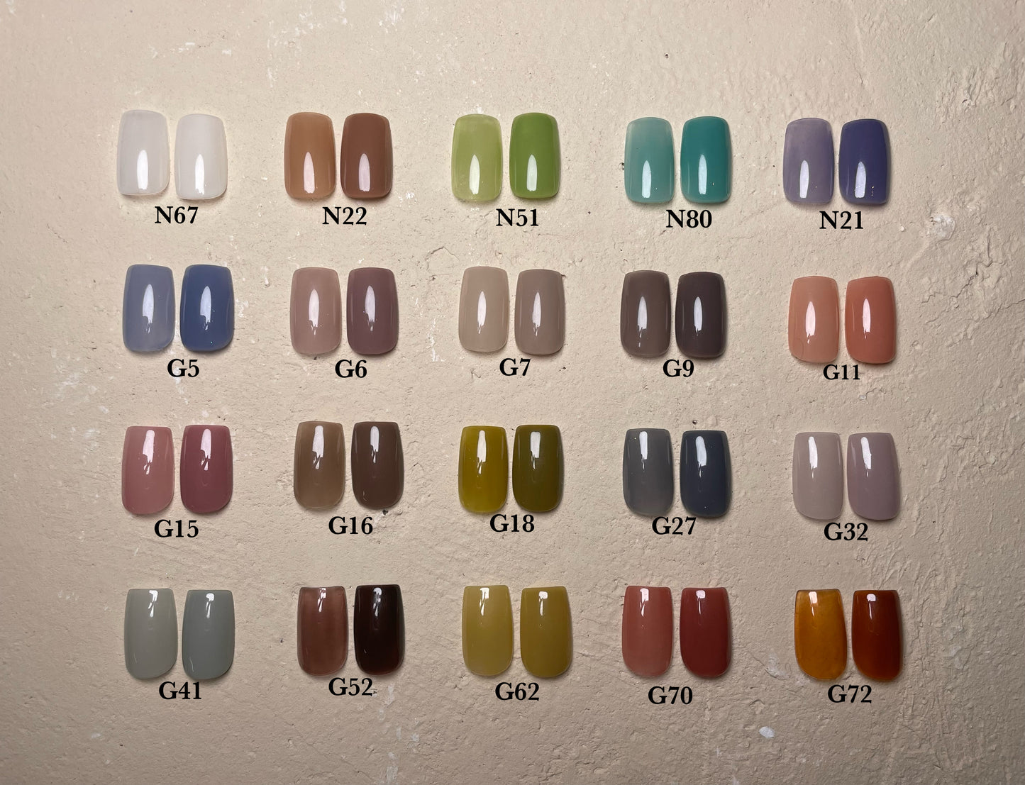 "N" series -non wipe gel colors-